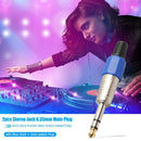 2pcs 6.35mm Male Stereo Adapter Plug Headphone Adapter Plug Terminals Audio Plug