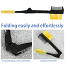 Double-ended Eyebrow Brush Eyelash Brush Comb and Round Comb Teeth (Yellow)