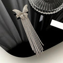 Female Elegant Butterfly Shiny Tassel Hairpin Sweet Side Clips Hair Decors P2Q4