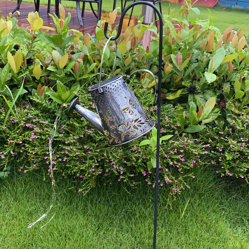 Solar Watering Can Projector Lights Outdoor Garden Yard Art Kettle Lamp (B)