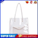 Retro Women Clear Composite Bags Shoulder Bag Pure Color Handbags (White)