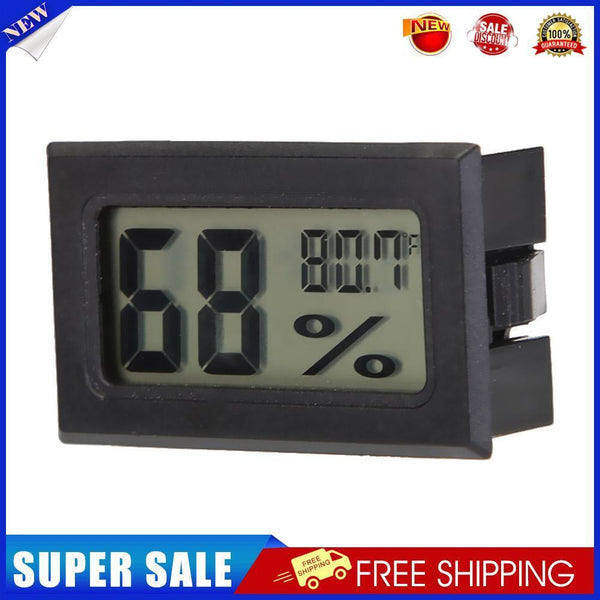 Mini Digital LCD Temperature Humidity Meter Thermometer (Black Fahrenheit)