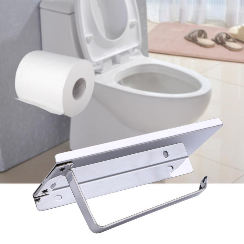 Stainless Steel 304 Bathroom Paper Phone Holder with Shelf Bathroom Newly