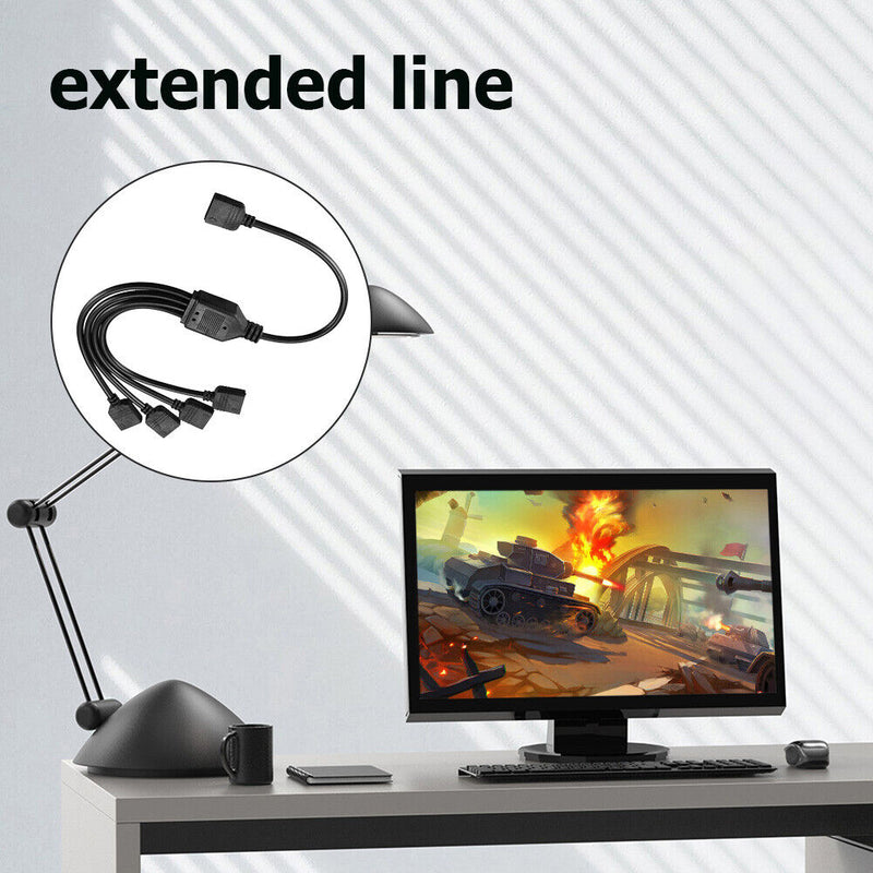 1 To 4 4pin Power Splitter Extension Cable 12V 30cm Splitter Cable for Asus/msi