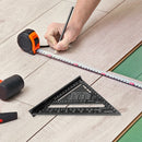 7 inch Triangular Ruler Aluminum Metric Measuring Ruler Woodworking Try Squ