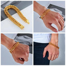 Men Fashion Bracelet Luxury Hip Hop Stainless Steel Link Chain Cuban Bracelet