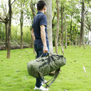 Canvas Backpack Sports Bicycle Rucksack Outdoor Climbing Bag (Army Green M)