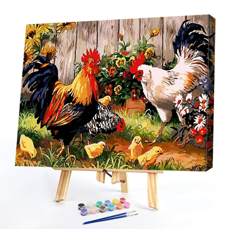 Yard Chicken Partial Oil Paint By Numbers DIY Handpainted Home Decoration Gifts