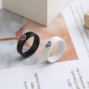 Simple Jewelry Rings Combination Couple Rings Black White Love Lover Gifts