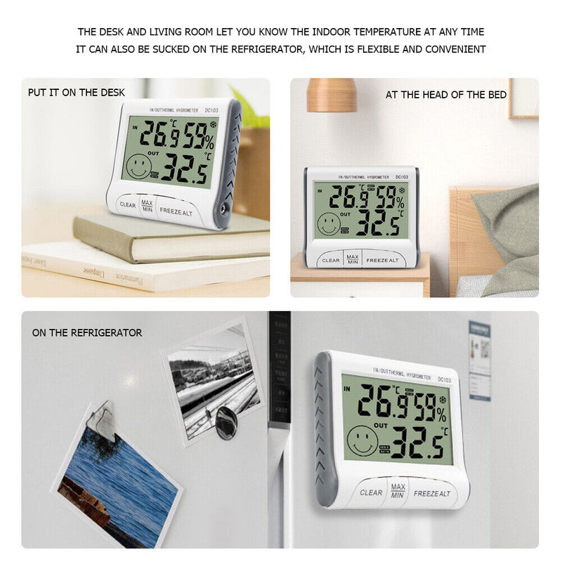 Home Indoor Thermometer LCD Digital Temperature Hygrometer Gauge Humidity Meter