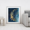 Hand Painted DIY Shoal of Fish Oil Canvas Paint By Numbers Drawing Kit Ornaments
