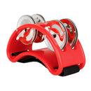 Foot Tambourine Metal Jingle Bell Drum Percussion Instruments Parts (Red) Newly