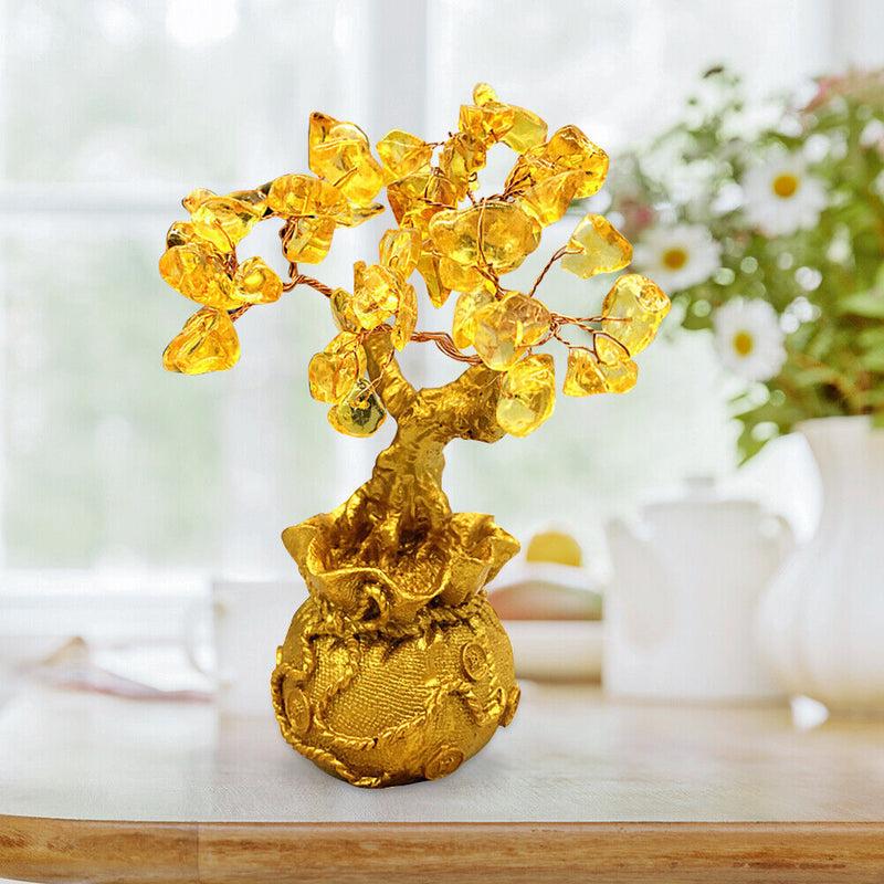 Crystal Money Tree Wealth Prosperity Bonsai DIY Living Room Feng Shui Decoration