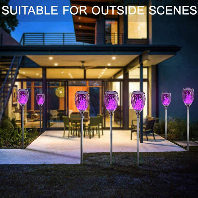 Solar Plug Lamp Solar Charging Flikering LED Light Decoration Garden (2pcs)