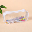 Simple Transparent Zipper Pen Box Waterproof Pencil Case Stationery Organiz