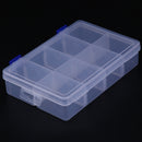 8x Adjustable Clear Storage Box Plastic Jewelry Display Container Office