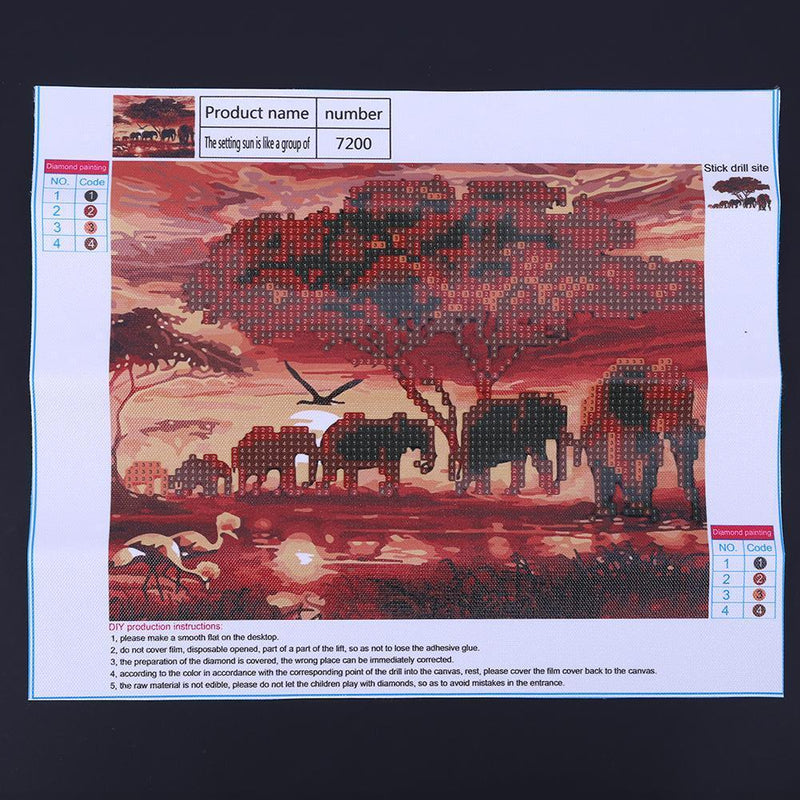 DIY-5D Diamond Painting Animal Worlds Cross Stitch Kits Embroidery Round Diamonds W