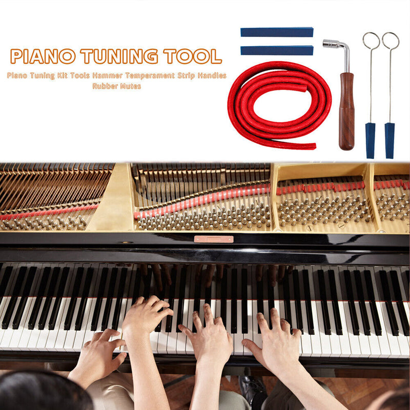 6pcs Luthier Tuner Parts Piano Maintenance Kit w/ Tuning Tool Rubber Mute Wrench