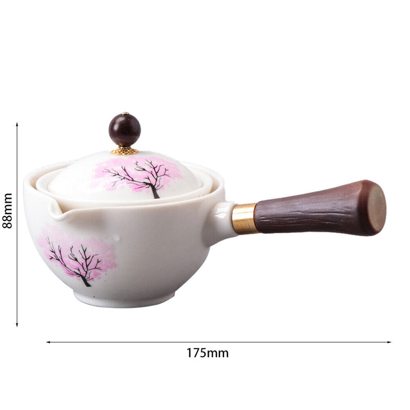 Portable Chinese Gongfu Kung Fu Tea Set Rotating Ceramic Teapot Teaware (M)