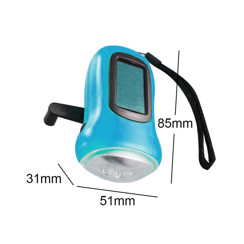 Hand Crank Solar Dynamo Torch Lamp Outdoor Emergency LED Flashlight (blue)
