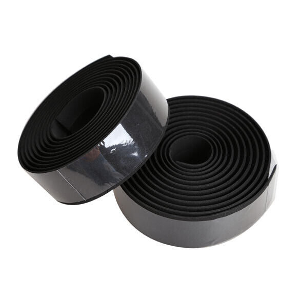 1 Pair Cycling Bike Black Non-slip Handlebar Tape Wrap with 2 Bar Plugs