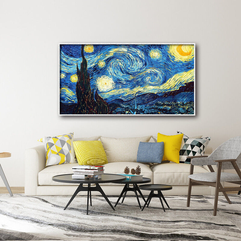 Mosaic Picture Starry Sky Round Diamond Painting Cross Stitch Rhinestone Cr