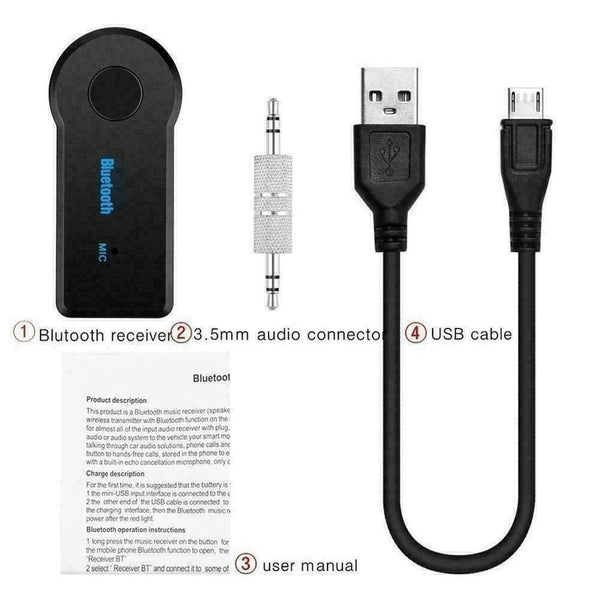 Wireless Bluetooth Receiver AUX Audio Stereo Music Car W5S6 V3.0+EDR D2Y7