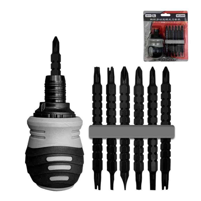 12 in 1 Multipurpose Ratchet Screwdriver Special Drill Bit Set with Case Newly