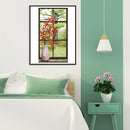 Partial Cross Stitch Cotton Needlework Kit Printed Red Leaves Decor Handicraft