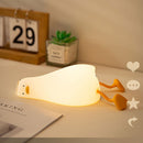 Cute Cartoon Lying Duck Night Lights Kids Bedroom Bedside Pat Sleep Lamp