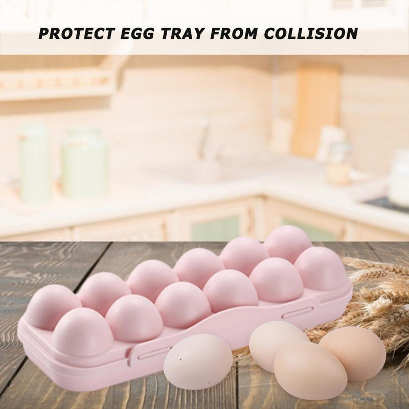 Portable Plastic Anti-Breaking 12 Eggs Holder Outdoor BBQ Egg Storage Tray Box