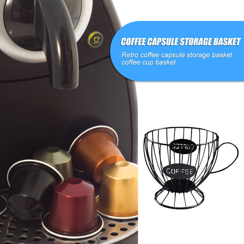 Universal Coffee Capsule Pod Storage Basket Coffee Cup Organizer (Black) Newly