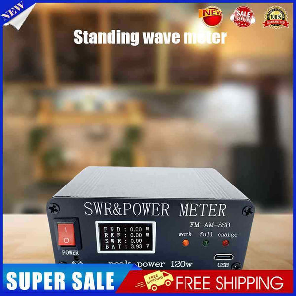 1.8mhz-50mhz Standing Wavemeter USB Charging Swr Power Meter OLED Fm Am Cw