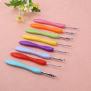 Soft Handle 8pcs Colorful Aluminium Crochet Hooks Knitting Needls Set Newly