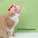 Cat Toys Wearing Feather Dinosaur Animal Funny Cat Stick Kittens Interactive