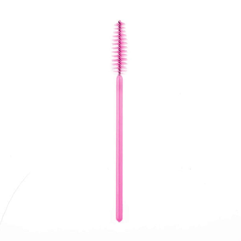 100Pcs Disposable Eyelash Brush Mascara Wands Applicator Spoolers (Pink)