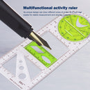 Geometric Ruler Rotatable Geometric Drawing Template Measuring Draft Rulers