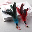 5pcs Cat Teasing Feather Wall Bell Round Pets Kitten Teaser Replacement Toys