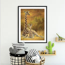 Handpainted DIY Giraffe Mother Child Oil Paint by Numbers Picture Craft Gift Kit