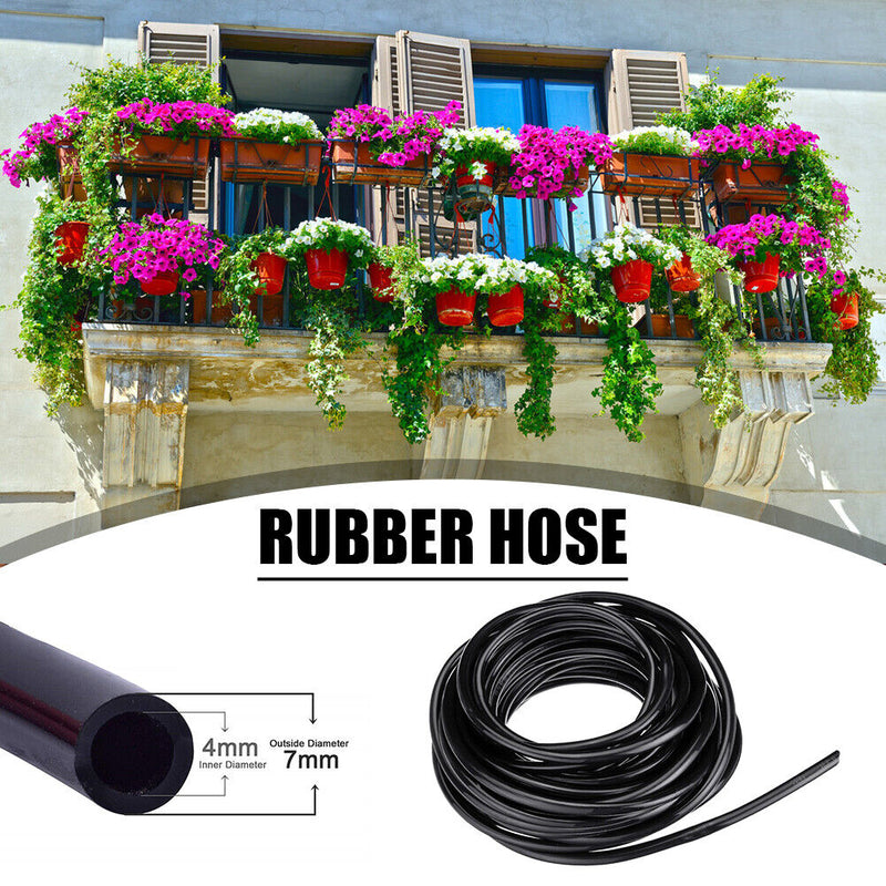 10m Rubber Hose Garden Lawn Watering Irrigation Hose Micro-Spray Water Pipe