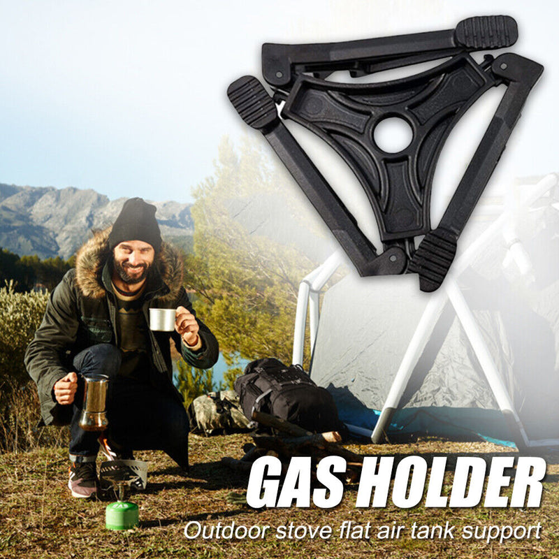 Outdoor Camping Gas Holder Tank Foldable Canister Tripod Stand Base Bottle