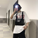 Punk Women Oxford Cloth Vest Bag Street Hip Hop Sport Solid Chest Shoulder Pa