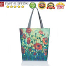 Oil painting flowers Printed large-capacity one-shoulder handbag