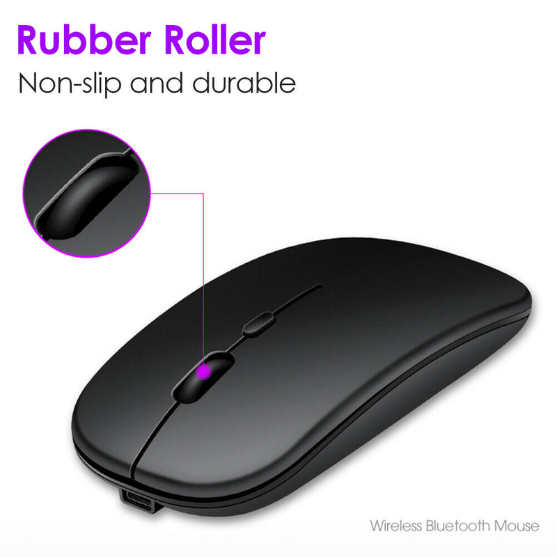 Dual Mode 2.4GHz Wireless + Bluetooth-compatible Mouse Rechargeable PC Mice