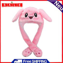 LED Glowing Cartoon Rabbit Hat Beanie Winter Plush Moving Bunny Ear Earflaps Cap