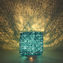 LED Square Bamboo Rattan Night Light Room Starry Sky Project Lamp (Blue) Newly