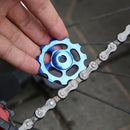 Bicycle Rear Derailleur Wheel Ceramic CNC Road Bike Guide Roller (Blue)