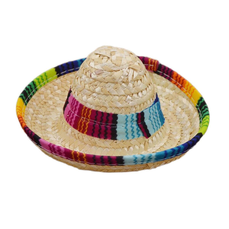 Costume Dog Supplies Sombrero Pet Straw Hat Pet Ornaments Mexican Straw Cap&