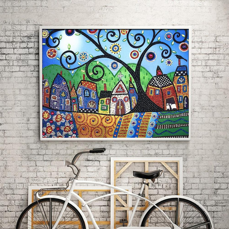 5D DIY Special-shaped Diamond Painting Cross Stitch Craft Kit (R8040 Tree)