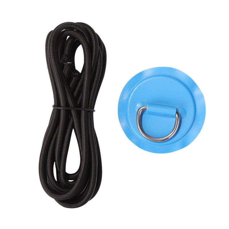 Stainless Steel D Ring Pad Patch 2.5m Rope Kit for Paddle Board (Blue) Newly